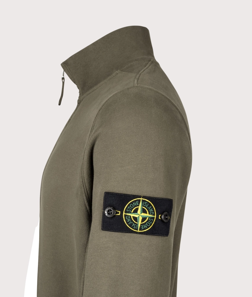 Stone Island Mens Organic Cotton Quarter Zip Sweatshirt